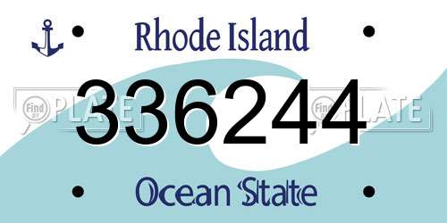 336244 Rhode Island License Plate