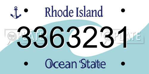 3363231 Rhode Island License Plate