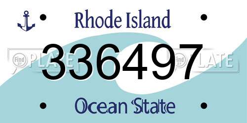 336497 Rhode Island License Plate