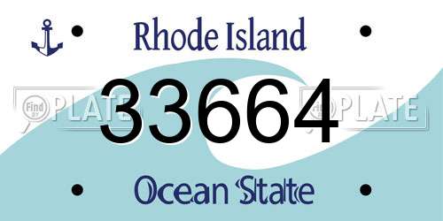 33664 Rhode Island License Plate