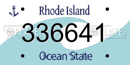 336641 Rhode Island License Plate