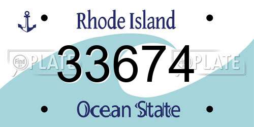 33674 Rhode Island License Plate