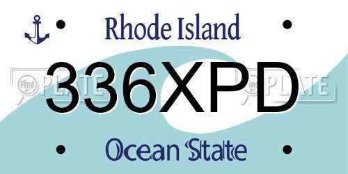 336XPD Rhode Island License Plate