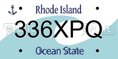 336XPQ Rhode Island License Plate