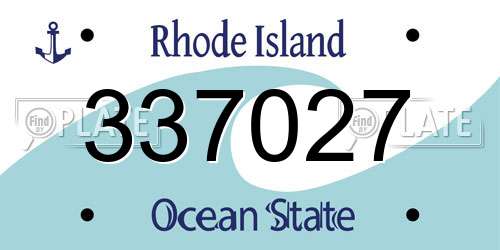 337027 Rhode Island License Plate