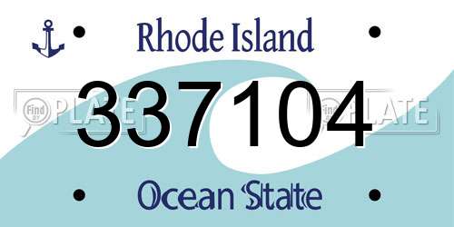 337104 Rhode Island License Plate