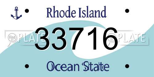 33716 Rhode Island License Plate