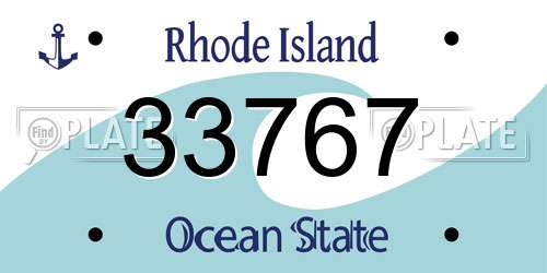 33767 Rhode Island License Plate