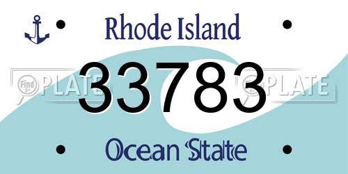 33783 Rhode Island License Plate