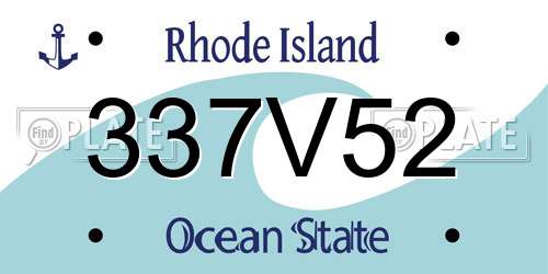 337V52 Rhode Island License Plate
