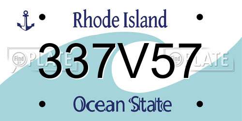 337V57 Rhode Island License Plate