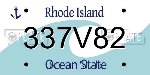 337V82 Rhode Island License Plate