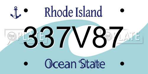 337V87 Rhode Island License Plate