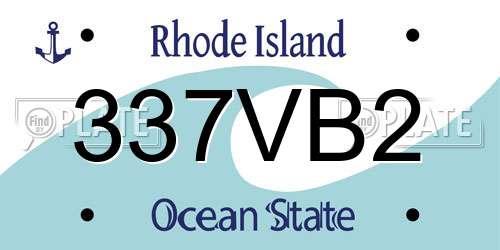 337VB2 Rhode Island License Plate