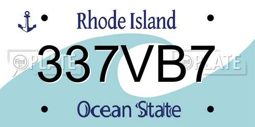 337VB7 Rhode Island License Plate