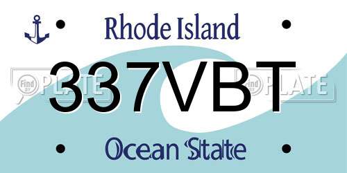 337VBT Rhode Island License Plate