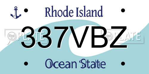 337VBZ Rhode Island License Plate
