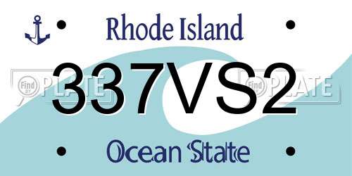 337VS2 Rhode Island License Plate