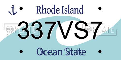 337VS7 Rhode Island License Plate