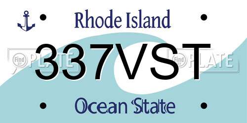 337VST Rhode Island License Plate