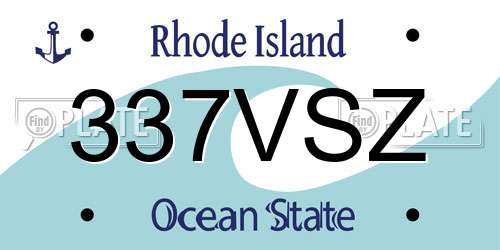 337VSZ Rhode Island License Plate