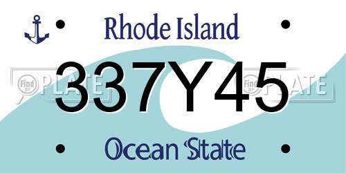 337Y45 Rhode Island License Plate