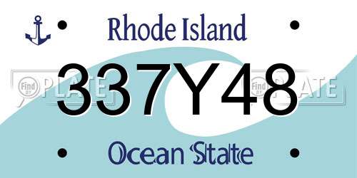 337Y48 Rhode Island License Plate