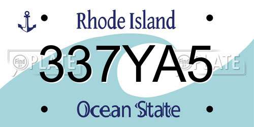 337YA5 Rhode Island License Plate
