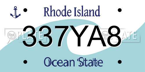 337YA8 Rhode Island License Plate
