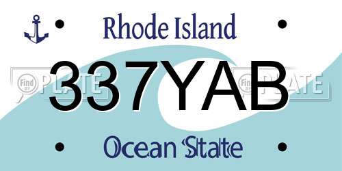 337YAB Rhode Island License Plate
