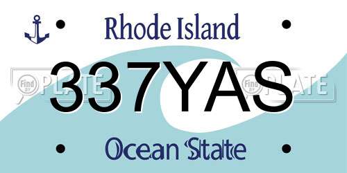 337YAS Rhode Island License Plate