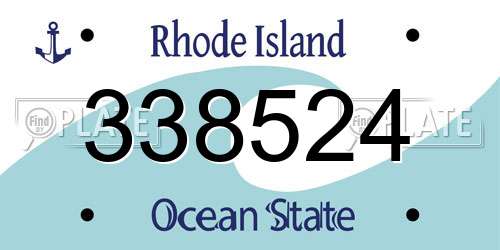 338524 Rhode Island License Plate