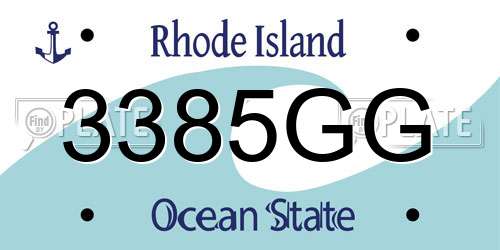 3385GG Rhode Island License Plate
