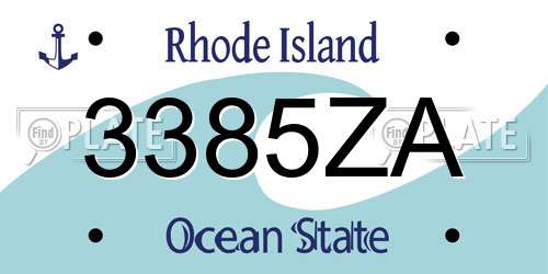 3385ZA Rhode Island License Plate
