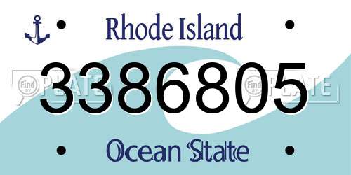 3386805 Rhode Island License Plate