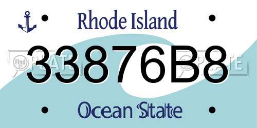 33876B8 Rhode Island License Plate