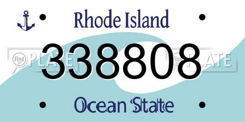 338808 Rhode Island License Plate