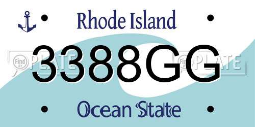 3388GG Rhode Island License Plate