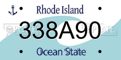 338A90 Rhode Island License Plate