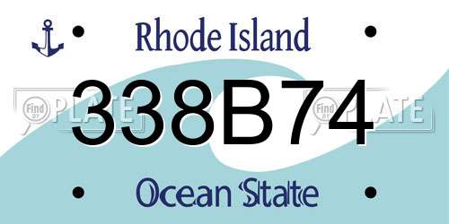 338B74 Rhode Island License Plate
