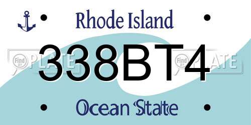 338BT4 Rhode Island License Plate