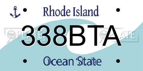 338BTA Rhode Island License Plate