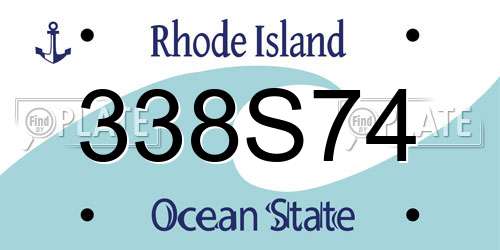338S74 Rhode Island License Plate