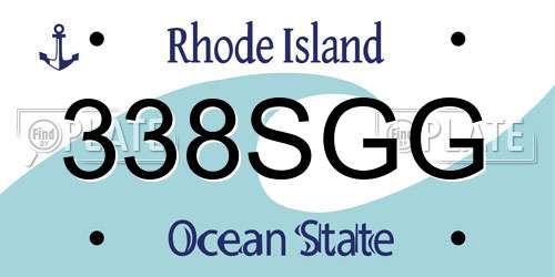 338SGG Rhode Island License Plate