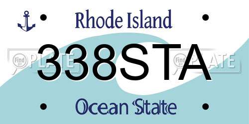 338STA Rhode Island License Plate