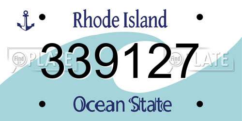 339127 Rhode Island License Plate