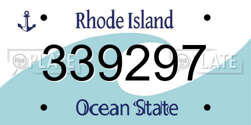 339297 Rhode Island License Plate