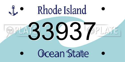 33937 Rhode Island License Plate