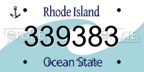 339383 Rhode Island License Plate