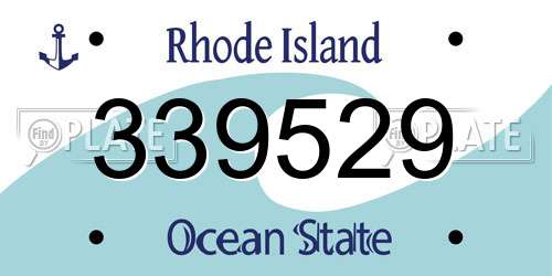 339529 Rhode Island License Plate